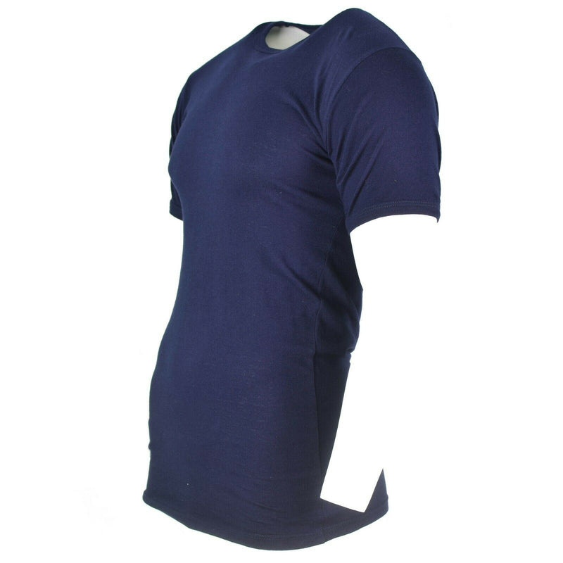 Camiseta azul marina del ejército italiano camisa de algodón azul mangas cortas nuevas