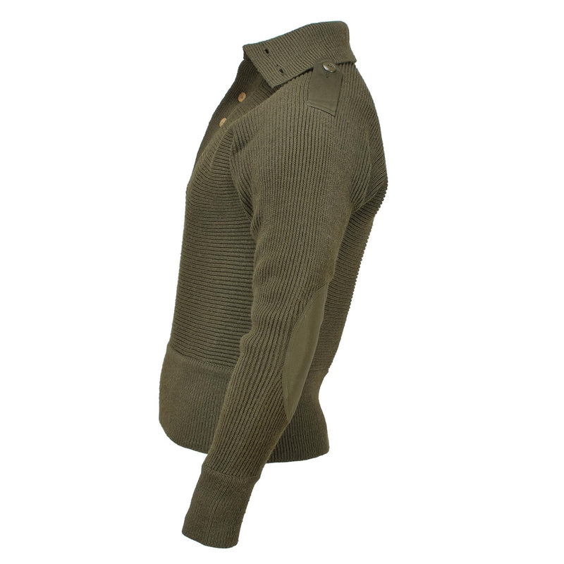 Pármaco alpino militar austriaco original suéter de punto reforzado transpirable
