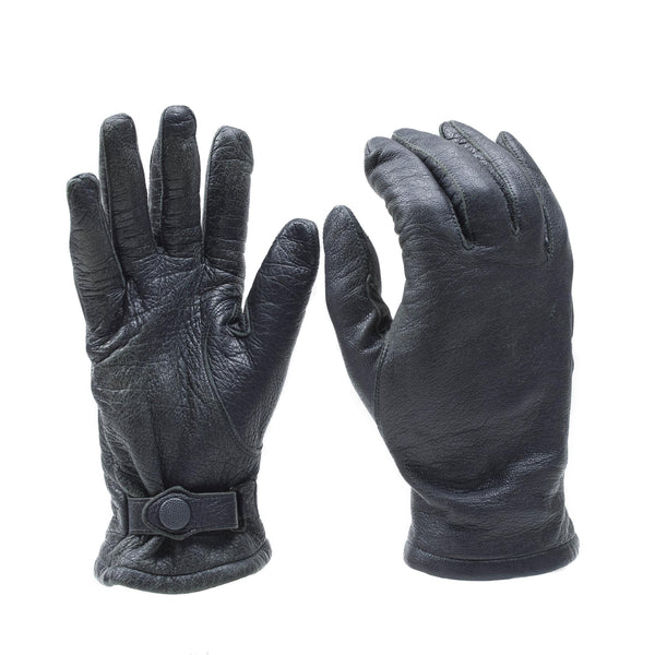 Guantes de cuero militar alemanes originales Correa de muñeca gris Alemania Ejército Excedente