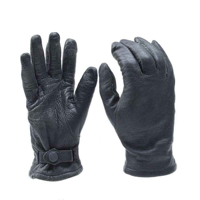 Guantes de cuero militar alemanes originales Correa de muñeca gris Alemania Ejército Excedente