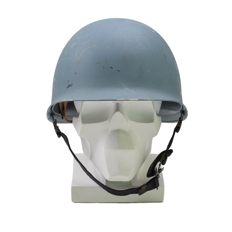 Casco de acero belga militar original M51 Combate táctico PVC PVC Light Blue