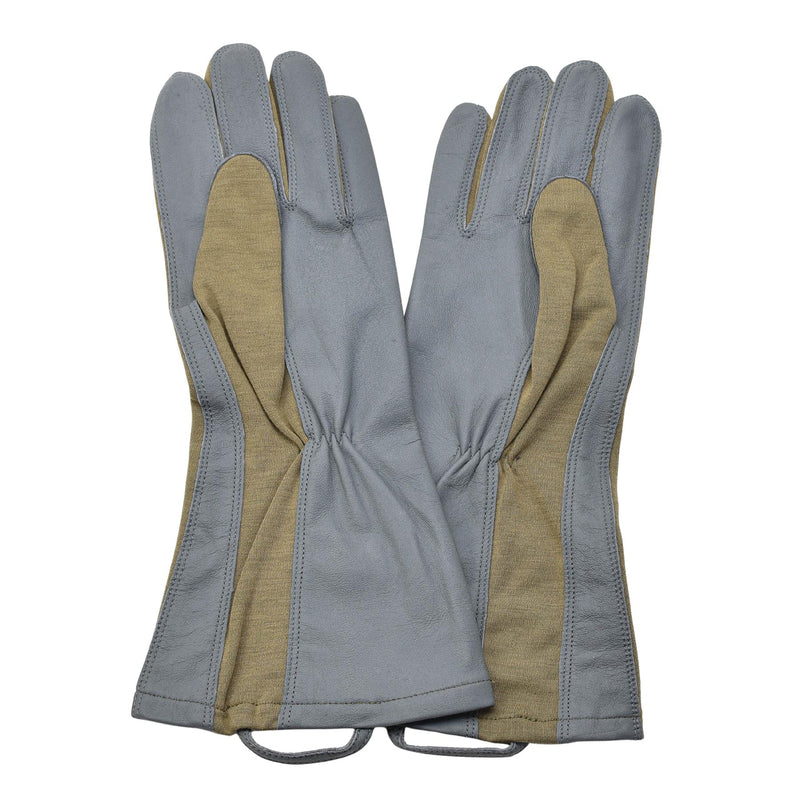 Guantes de oliva militares holandeses originales de cuero calentador de aramid resistente al calor de cuero Nuevo