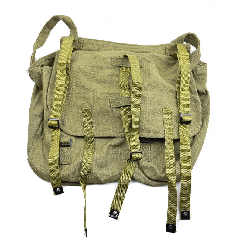 Bolsa de pan de ejército rumano genuino excedente militar lienzo de oliva havversack od nuevo