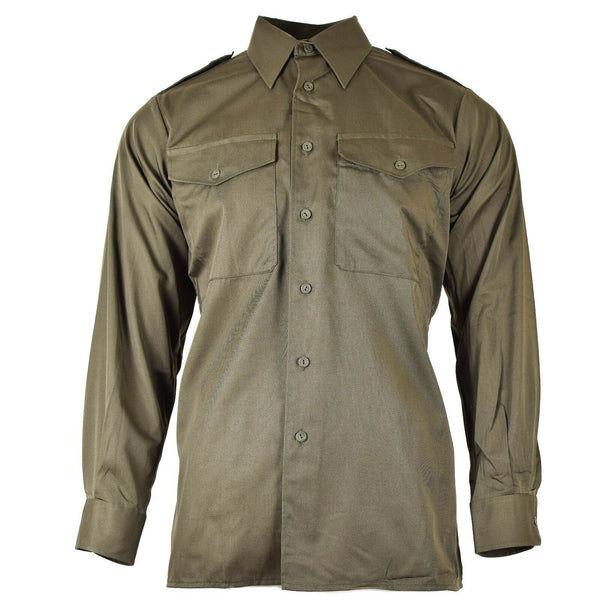 Genuina camisa del ejército austriaco O.D Combate militar Manga larga Olive Bdu NUEVO