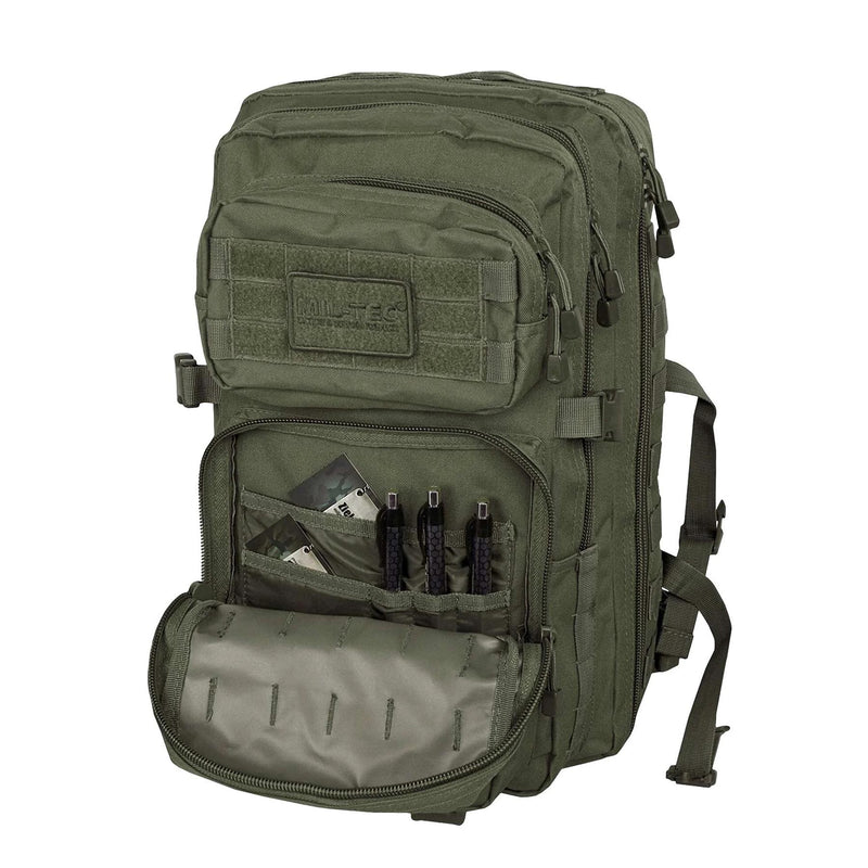 Mil-tec Asalto de asalto de asalto de EE. UU. Mochila para caminar con senderismo mochila al aire libre 36L Olive