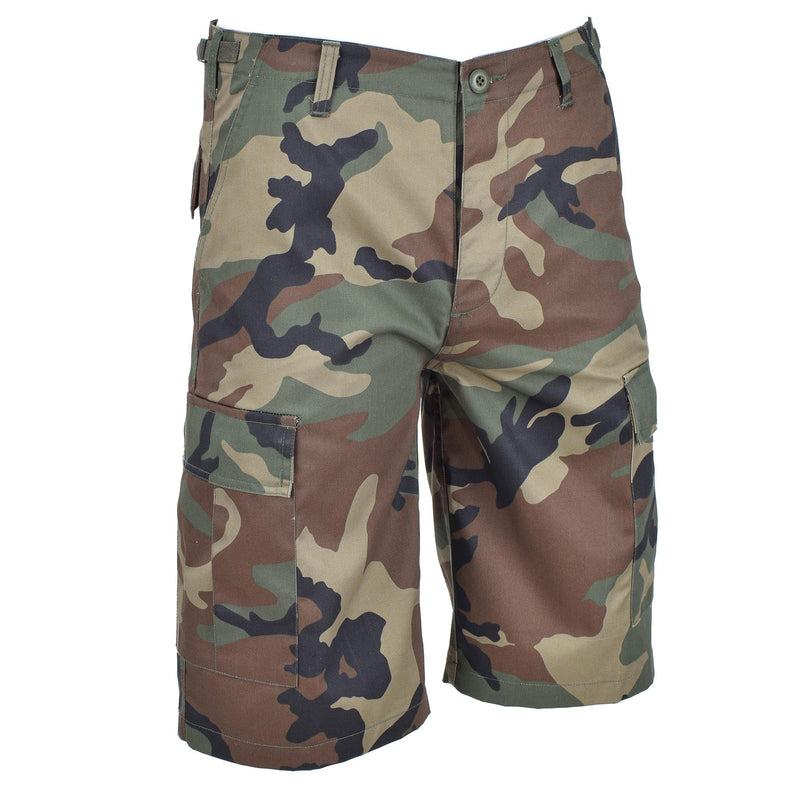 Mil-Tec Brand Militar Military Woodland Camuflage Bermuda Cargo Bdu Army Shorts