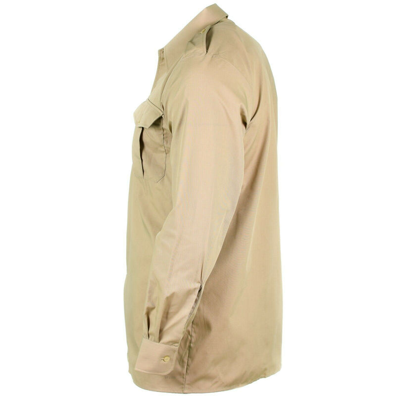 Genuina camisa del ejército belga Fatiga Surfplus Chino Caki Miltea Muny Long New