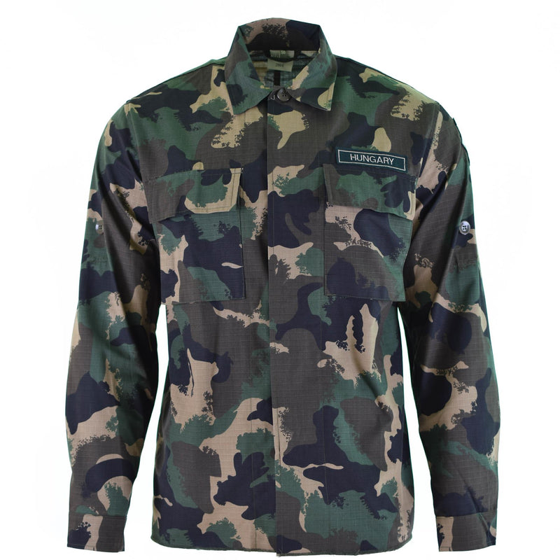 Genuina camisa del ejército húngaro M90 4 Color Camuflage Manga larga Militara NUEVO