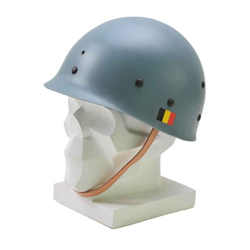 Casco de acero belga militar original M51 Combate táctico PVC PVC Light Blue