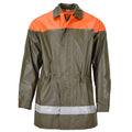 Chaqueta impermeable de protección civil suiza original abrigo largo verde oliva