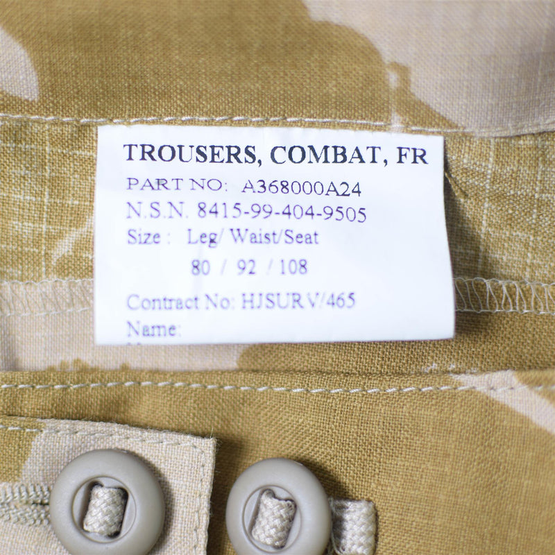 Pantalones de combate del ejército británico genuino DPM pantalones desérticos Ripstop Retardante nuevo