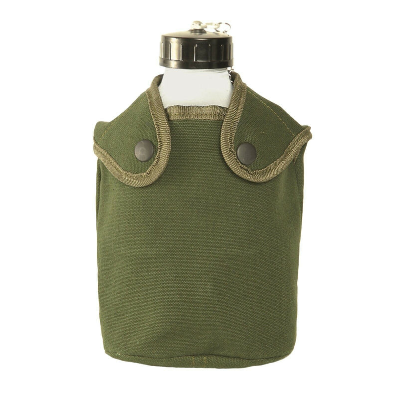 Estilo del ejército francés bebiendo frasco botella de agua de agua militar Cantina Pot W Pouch OD