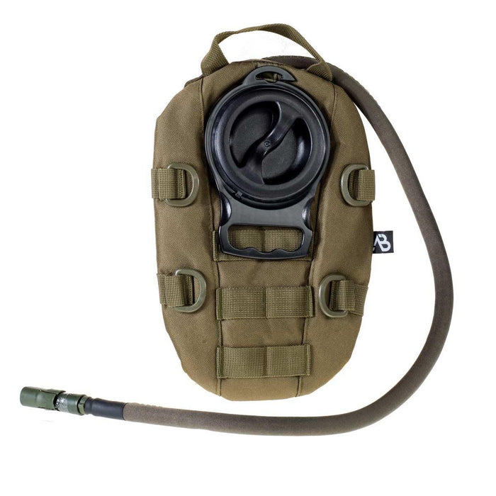 Mochila de hidratación MOLLE verde oliva compacta con bolsa de agua de 1,5 litros y tubo para beber para senderismo y ciclismo