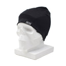 Black A.Blochl Merino wool military-style breathable watch cap beanie displayed on white mannequin head