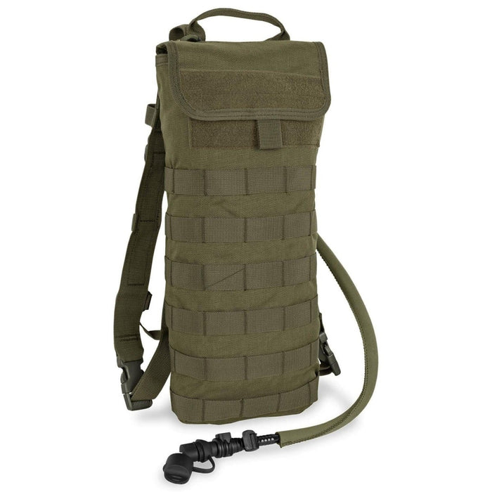 Mochila de hidratación A.Blochl TF1 verde oliva con capacidad de 3 litros, bucles MOLLE y tubo para beber intercambiable para senderismo y uso táctico