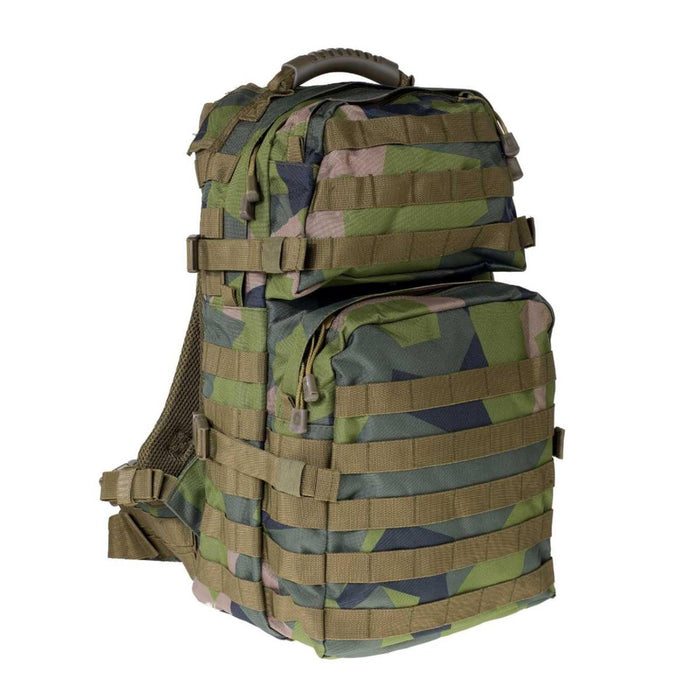 Mochila táctica A.Blochl 40L en camuflaje M90 ​​con trabillas MOLLE, correas acolchadas, hebilla de cintura de liberación rápida para uso en exteriores.