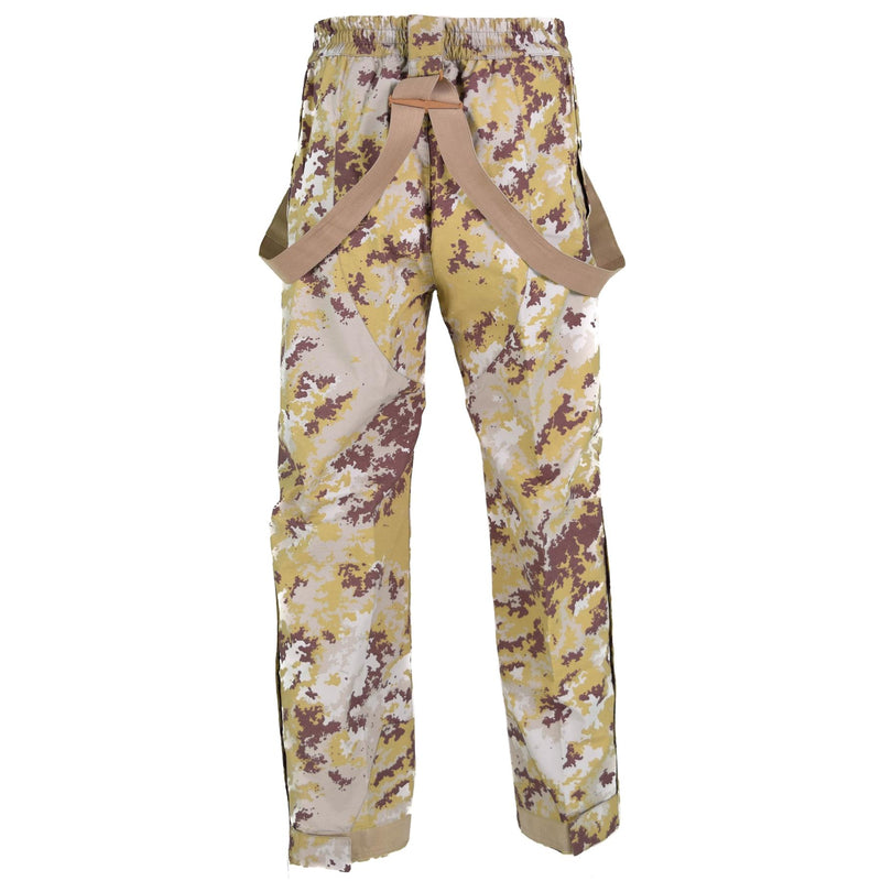 Pantalones originales de las fuerzas aéreas italianas Babero y Brace Vegetata Desert Camo NUEVO