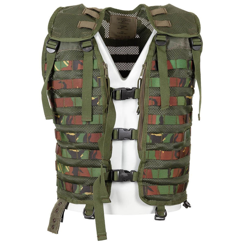 Chaleco militar holandés original apego molle dmp bosque camuflaje