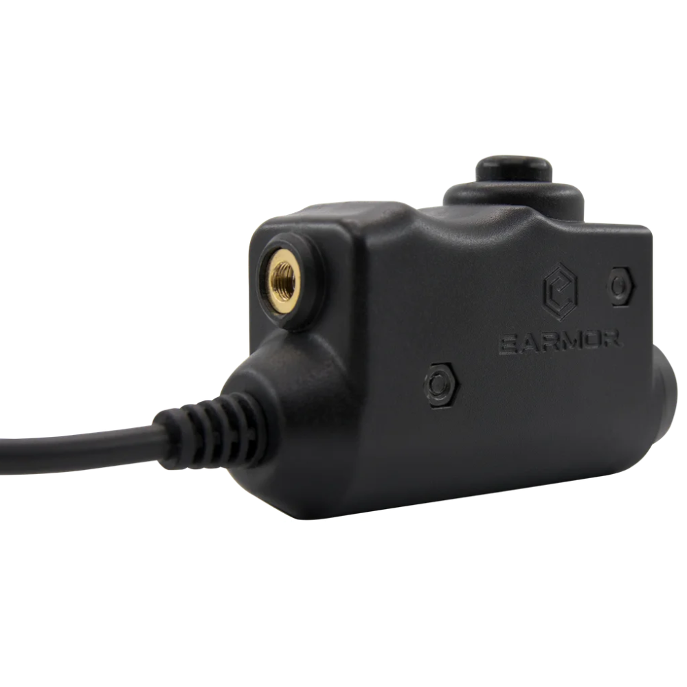 EARMOR M51 Adaptador de comunicación PTT Kenwood Conector de radio de 2 pines Negro