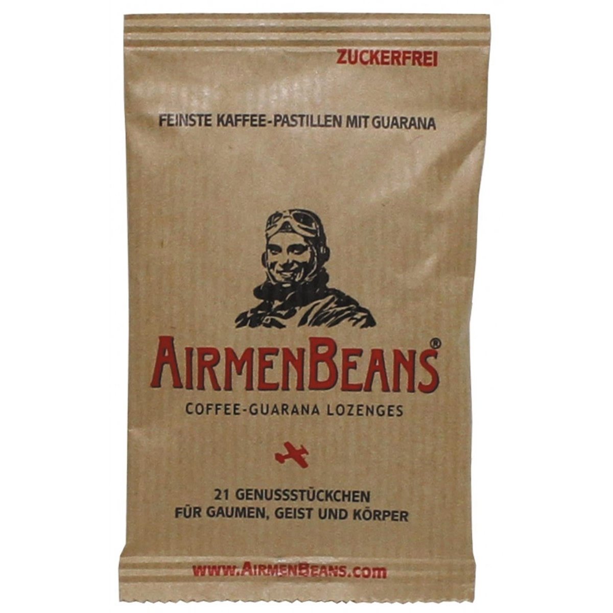 AirmenBeans 21 Pastillas Café Sabor Guaraná Sin Azúcar Sin Gluten Vegano