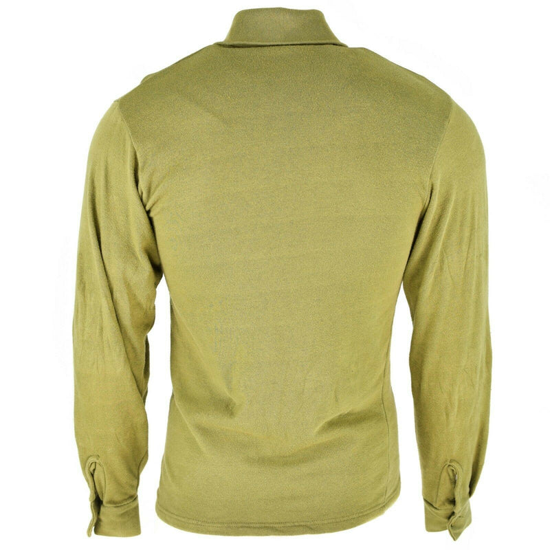 Camisa tricot del ejército británico original cremallera con cremallera con cremallera verde termal