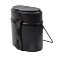 Original Swiss Army Mess Kit Juego de cocina de aluminio para acampar de 3 piezas, negro