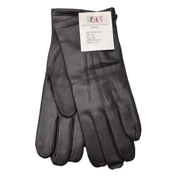 Guantes de cuero de color marrón frío y cálido del ejército checo original