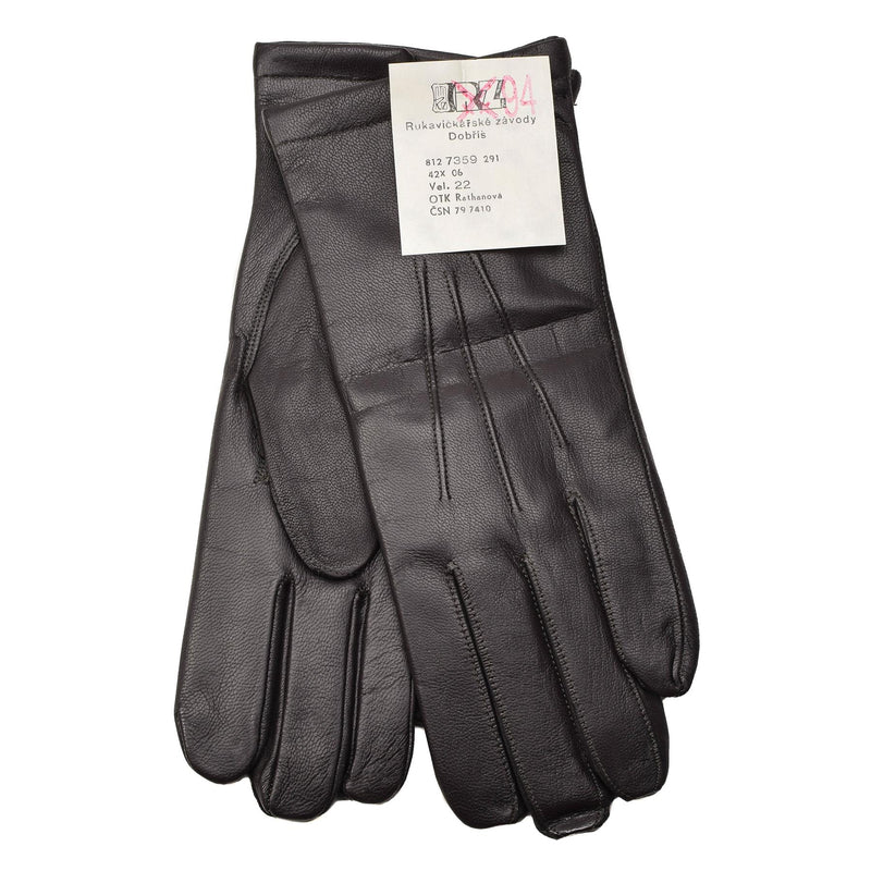 Guantes de cuero de color marrón frío y cálido del ejército checo original