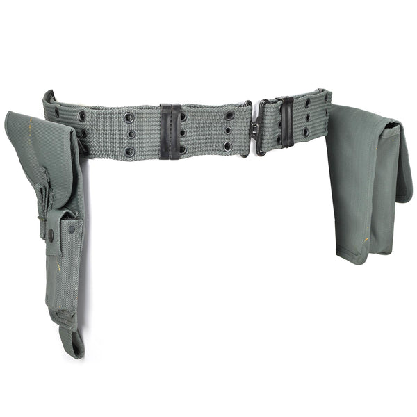 Funda original de cinturón de pistola de la policía italiana con sistema de cintura de bolsas de munición NUEVO
