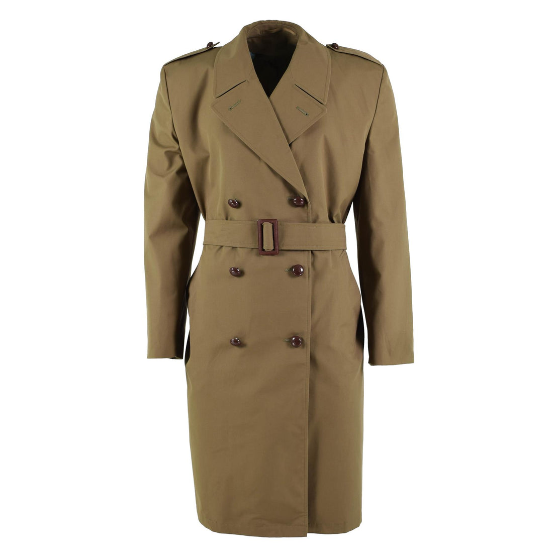 Gabardina formal original del ejército holandés abrigo de oficial excedente militar marrón NUEVO