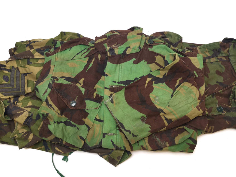 Chaqueta del ejército británico original BDU Combate Smock CELIMO COLLO CON ESCROBA MILITAR