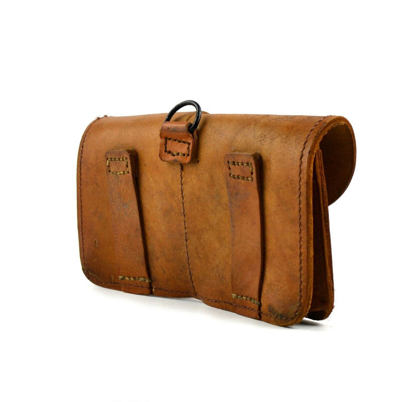 Magaz de la revista del ejército francés original Pouch de cuero marrón munición dual Bag Mag
