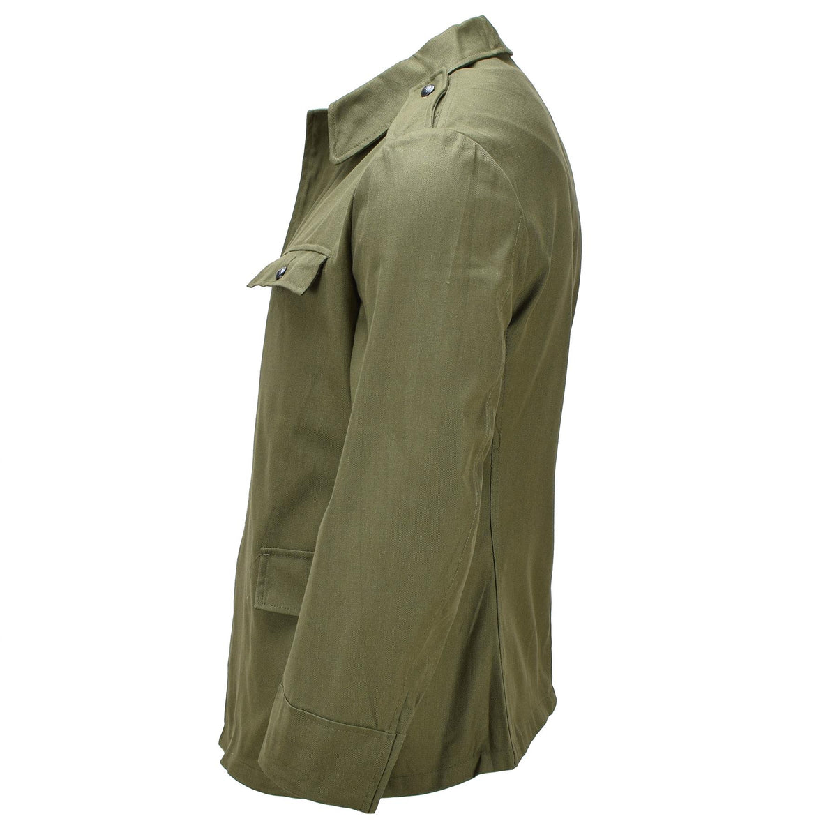 Chaqueta de trabajo original del ejército rumano Abrigo de campo militar con botones en la parte delantera Oliva