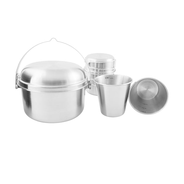 Tatonka Mini Set II Kit de cocina de campamento compacto 6 piezas de acero inoxidable