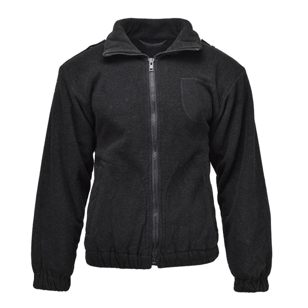 Chaqueta de vellón de la policía militar holandesa original suéter de invierno negro