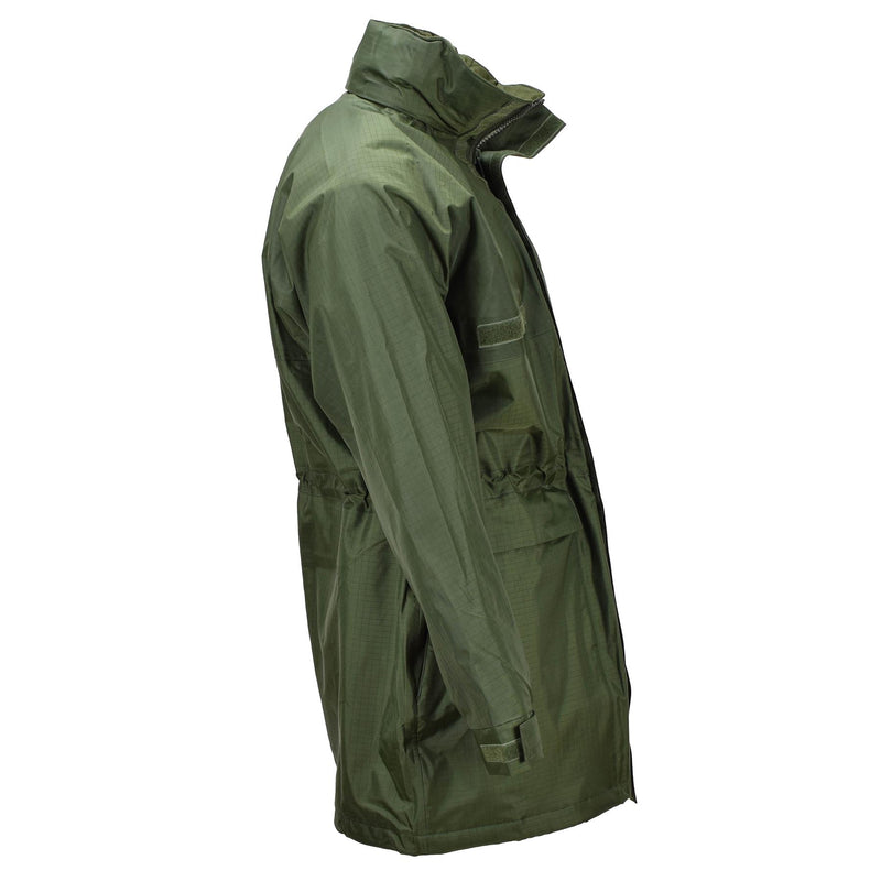 Chaqueta larga de lluvia belga original con Liner Olive Waterproof Field NUEVO