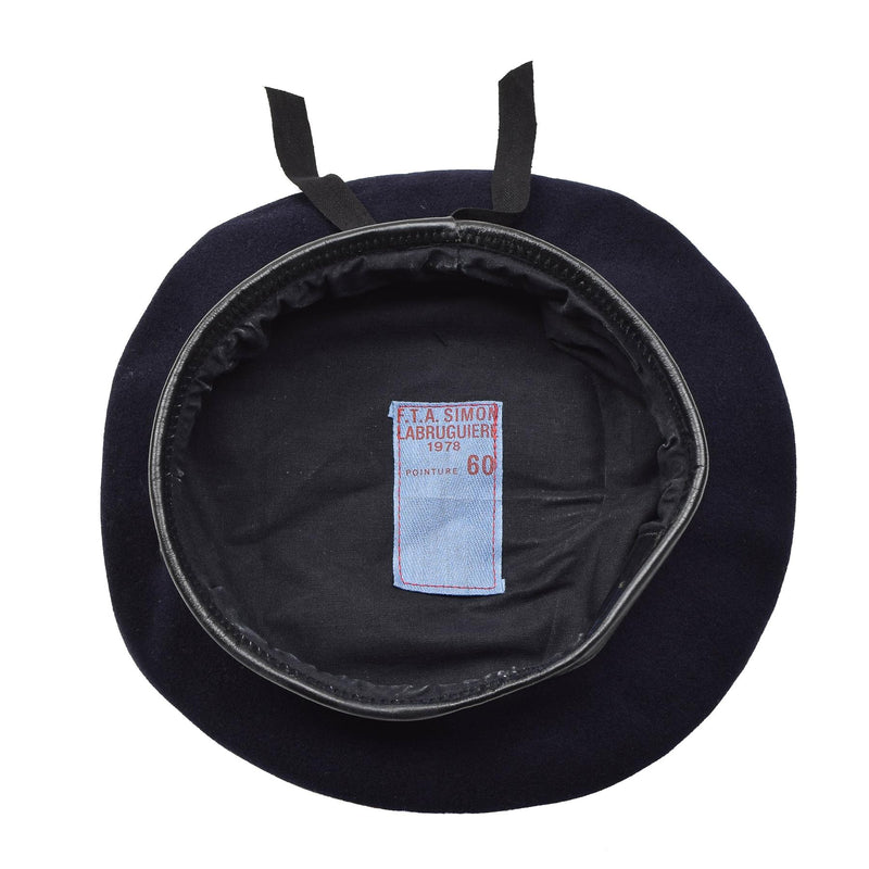 Original del ejército francés de la lana azul oscuro Comando de boina Capa ligera Vintage Nuevo