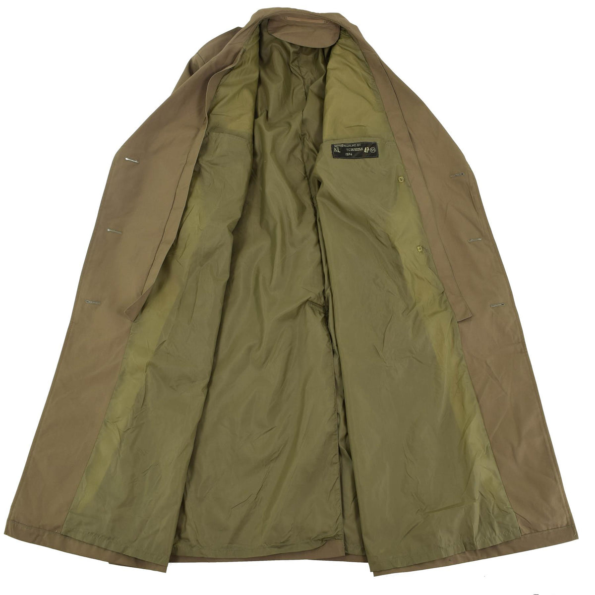 Gabardina formal original del ejército holandés abrigo de oficial excedente militar marrón NUEVO