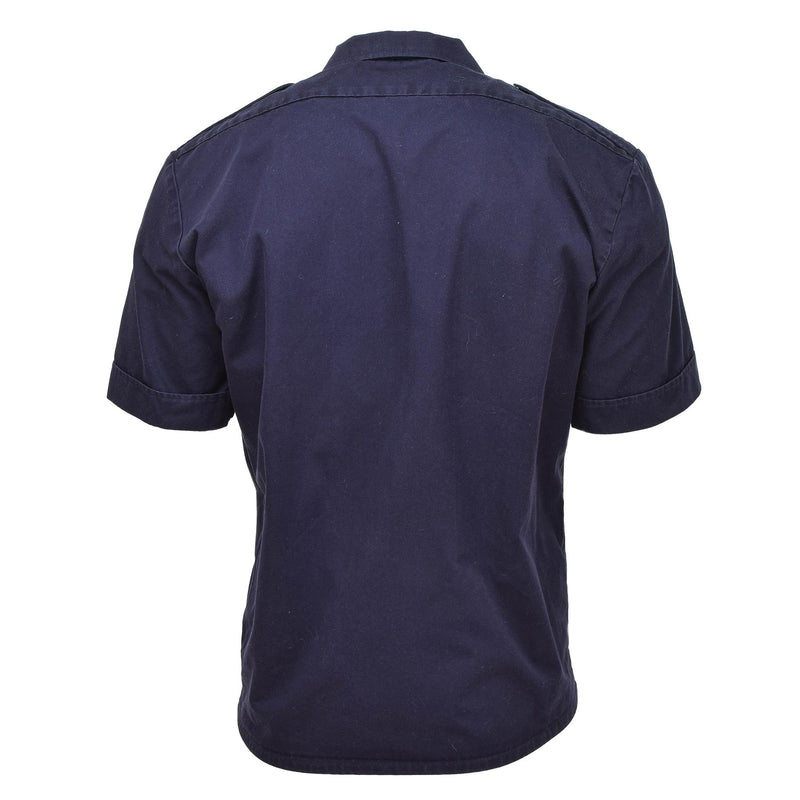 Camisas militares holandesas genuinas mangas cortas Botoned Blue Surplus
