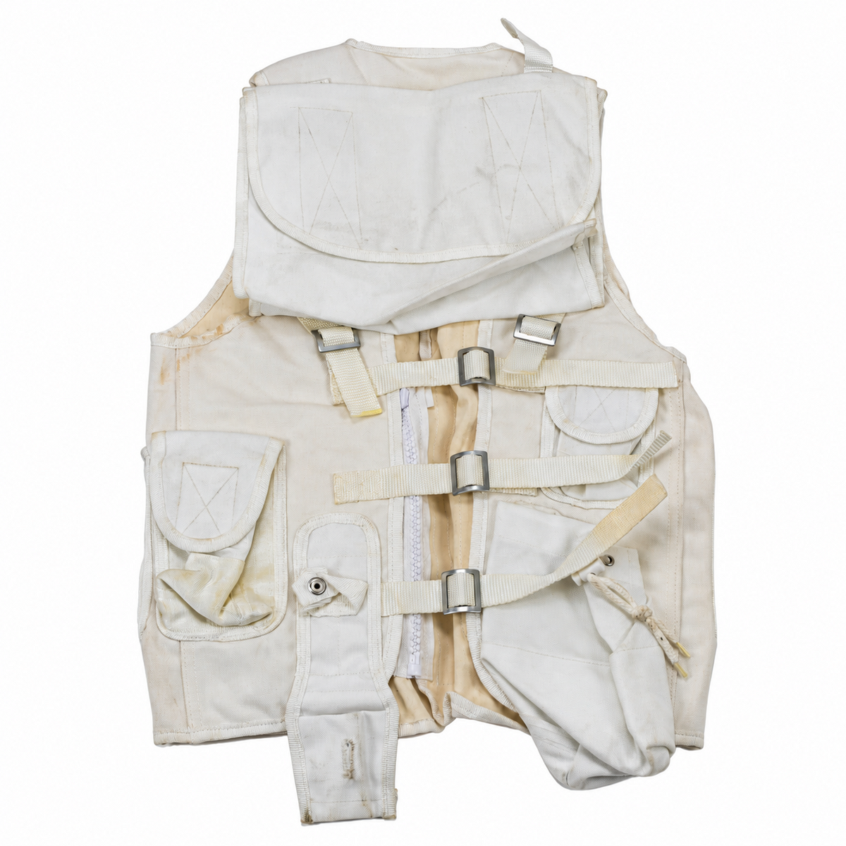 Chaleco táctico militar turco original, bolsa múltiple, utilidad de campo, color blanco
