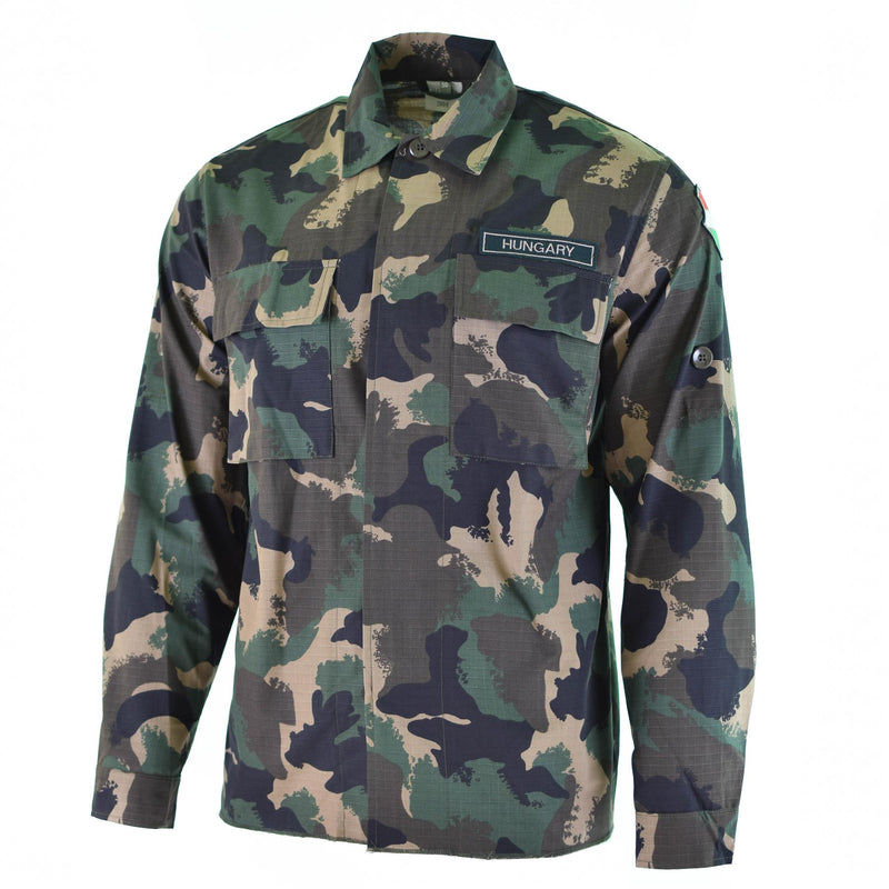 Genuina camisa del ejército húngaro M90 4 Color Camuflage Manga larga Militara NUEVO