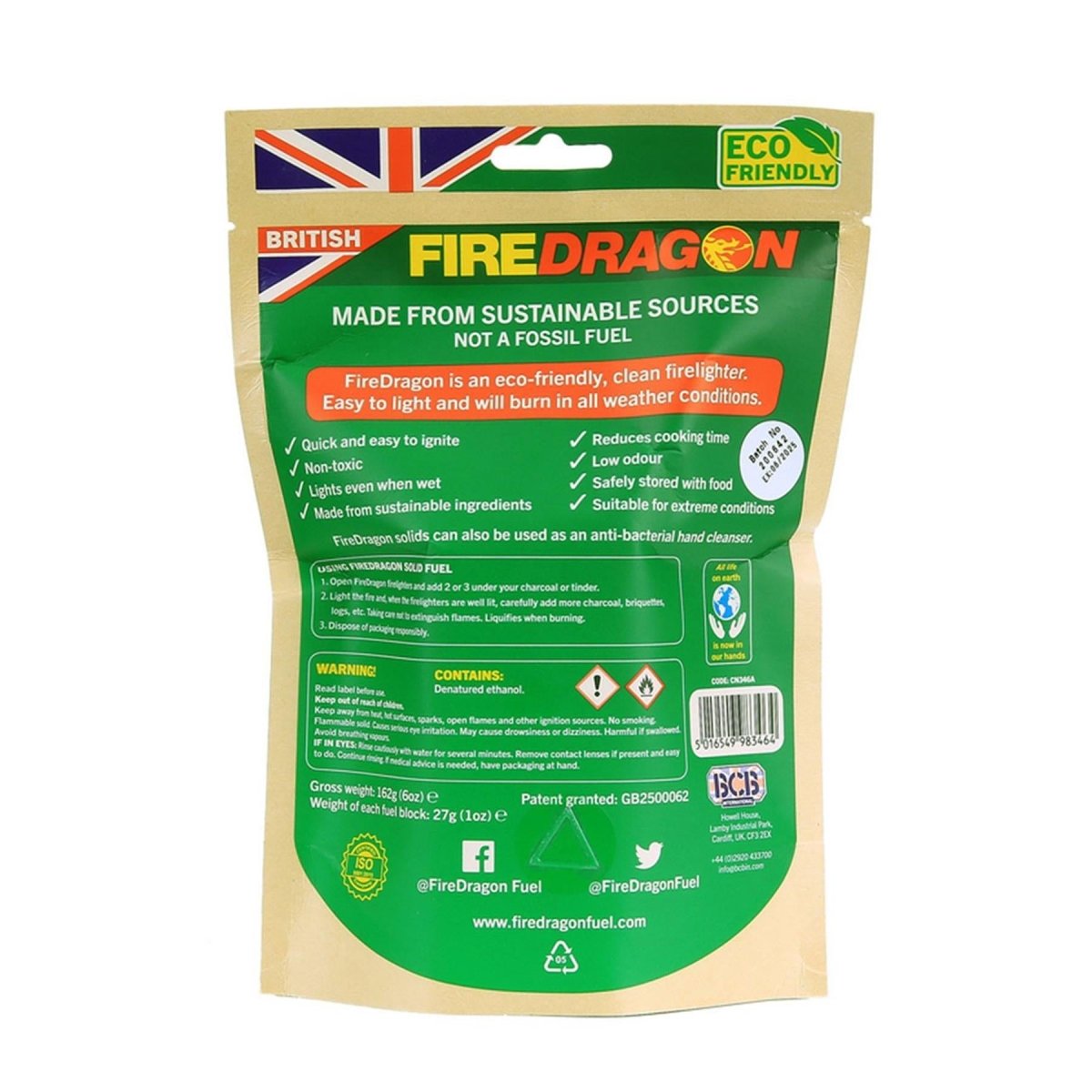 BCB FiredRagon Bloques de combustible sólido de mochilero Camping Fuel 6 piezas Firestarter