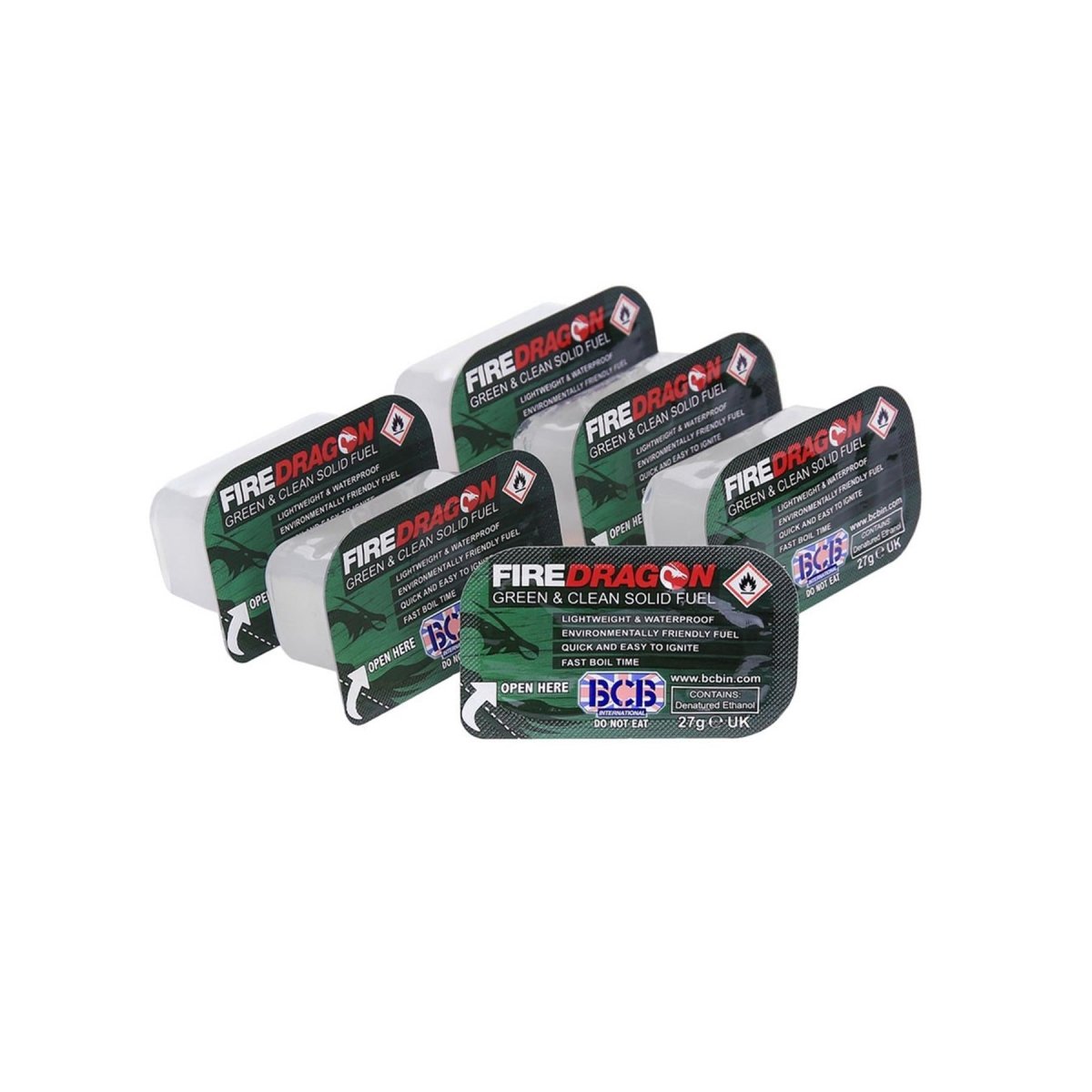 BCB FiredRagon Bloques de combustible sólido de mochilero Camping Fuel 6 piezas Firestarter