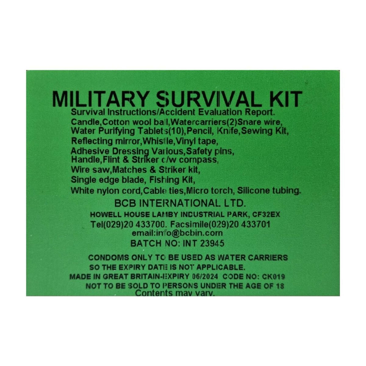 BCB Kit de supervivencia militar Camping Hunting Hunting Rescue Essentials
