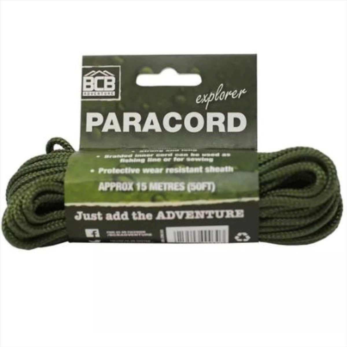 BCB Paracord 15m 50kg Cuerda de nailon de tensión de rotura Equipo de supervivencia Verde oliva 4