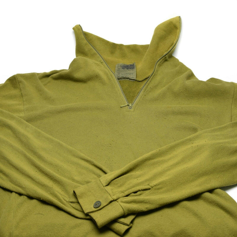 Camisa tricot del ejército británico original cremallera con cremallera con cremallera verde termal