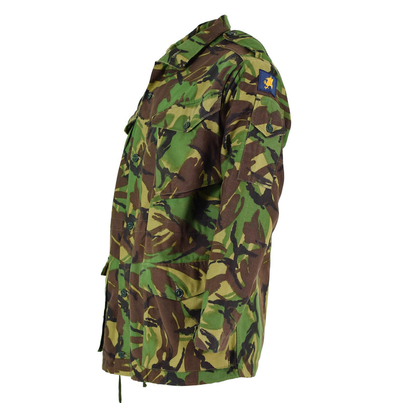 Chaqueta del ejército británico original BDU Combate Smock CELIMO COLLO CON ESCROBA MILITAR
