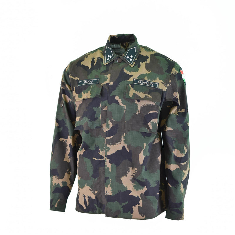 Genuina camisa del ejército húngaro M90 4 Color Camuflage Manga larga Militara NUEVO