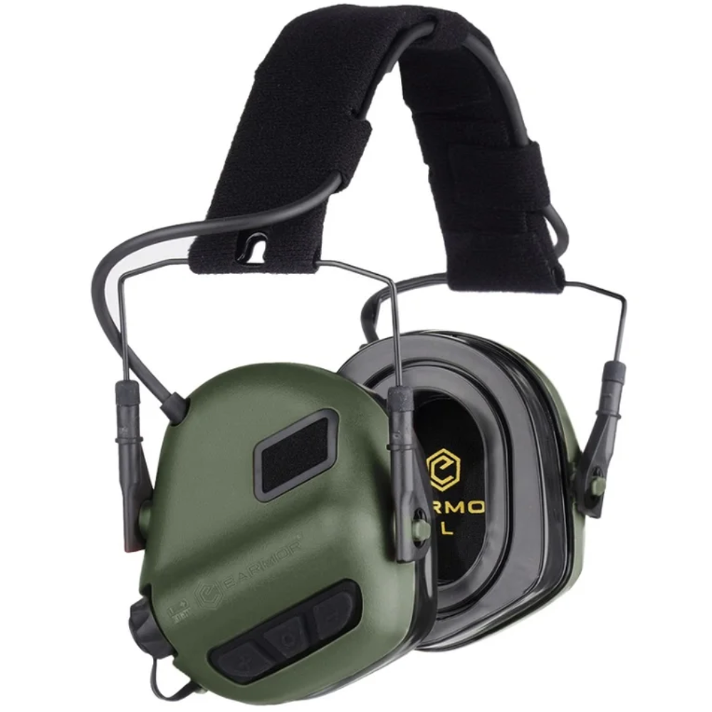 EARMOR M31 Plus Orejeras Electrónicas Protección Auditiva Verde Follaje