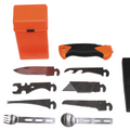 MFH Special Kit de supervivencia de 27 piezas Caja de herramientas de utilidad Naranja Camping al aire libre